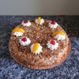 Torta de Duraznos & Praliné Artesanal 🍑✨/ עוגת אפרסקים ופרלינה פיצוחים