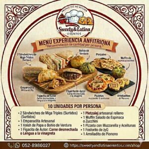 Menú detallando cuantos bocados consumirá una persona